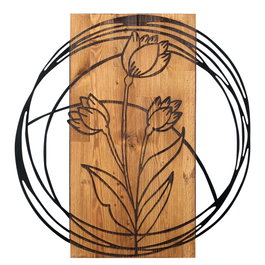 Wallity Tulip Accesorio decorativo de pared Negro y Nogal